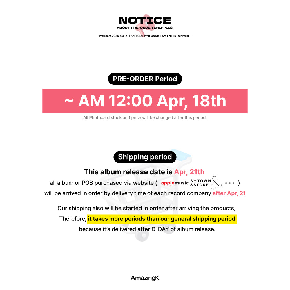 [PRE-ORDER] EXO Kai The 4th Mini Album Wait On Me (Photobook Ver.)