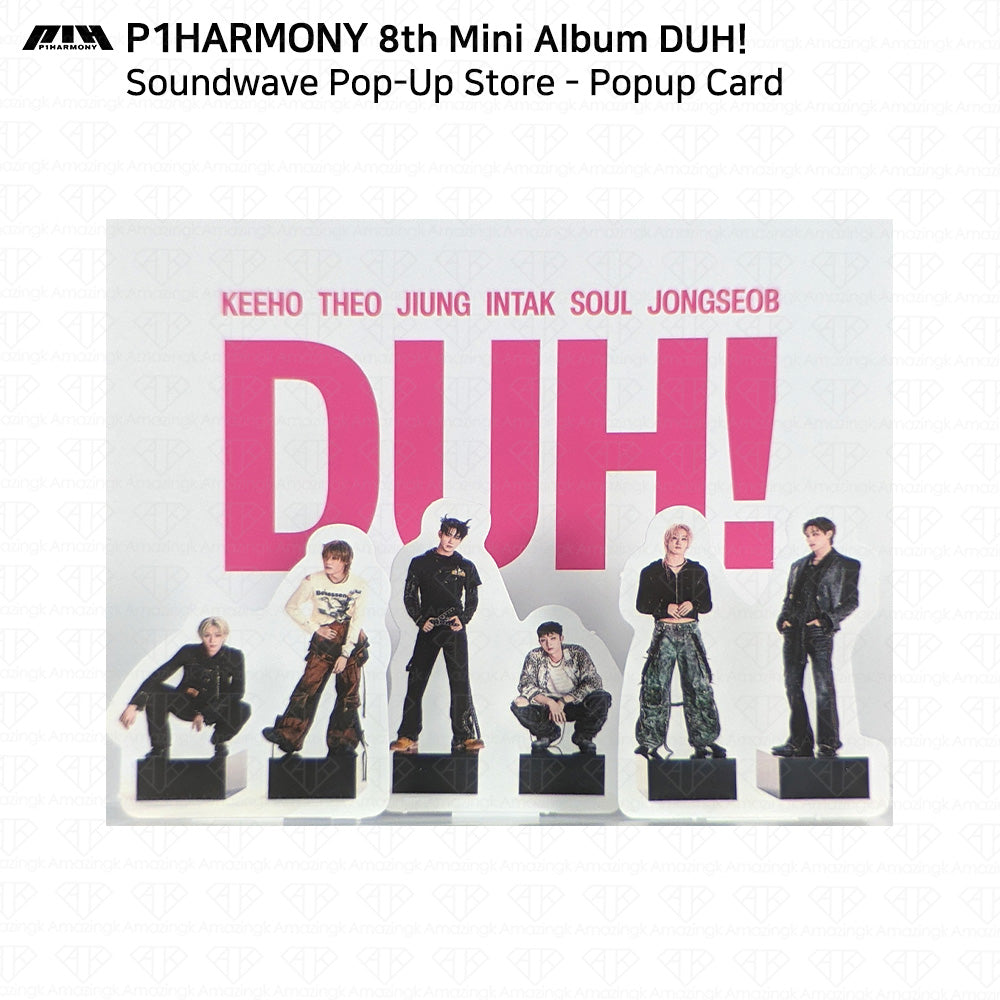 P1HARMONY The 8th Mini Album DUH! Soundwave POP-UP Postcard Popup Card