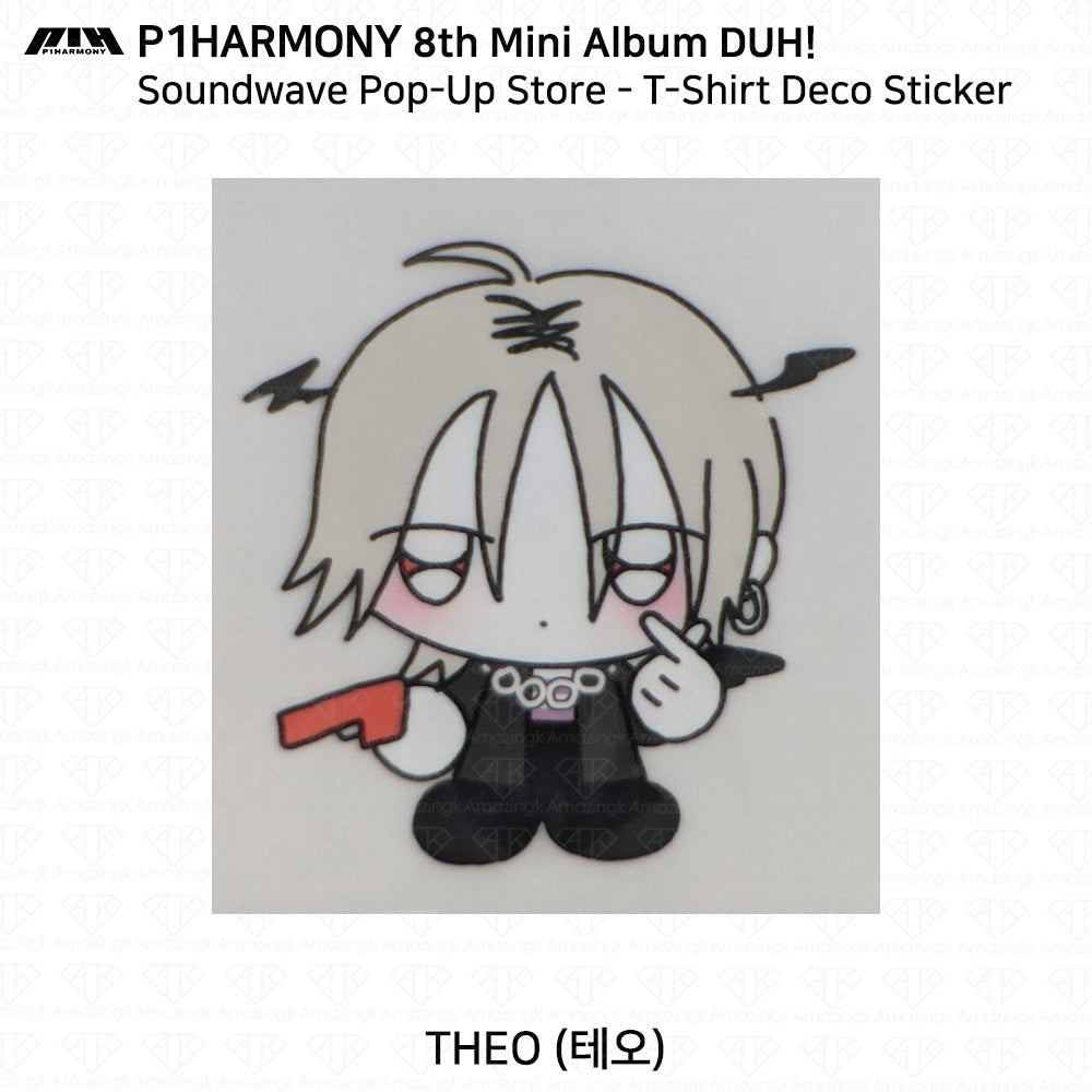 P1HARMONY The 8th Mini Album DUH! Soundwave POP-UP T-Shirt Deco Sticker